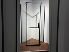 Επικονικό γυάλινο τεταρτημόριο ντουζιέρας μαύρο ISO9001